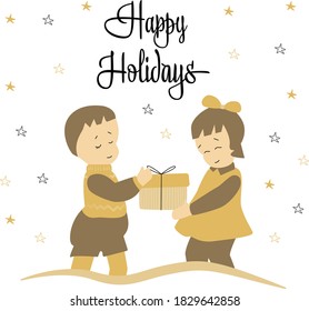 Merry Christmas card. Happy holidays background.