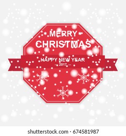 Merry christmas card and Happy new year with snowflake. vector illustration