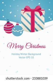 Merry Christmas Card. Holiday Background