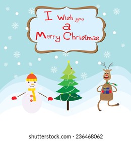 Merry Christmas card - illustrator vector 