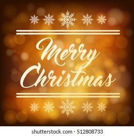Merry Christmas card, invitation, greeting card. Holiday background and lettering. Vector illustration