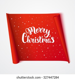 Merry christmas card. Isolated sticker with lettering. Vector art illustration.