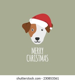 Merry Christmas Card, Jack Russell