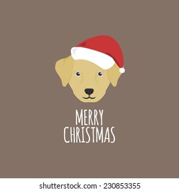 Merry Christmas Card, Labrador Retriever