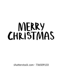 Merry Christmas card with Lettering. Template for Greetings, Congratulations, Housewarming posters, Invitations, Photo overlays. Vector illustration