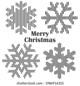 
Merry Christmas Card. Line vector art illustration.
