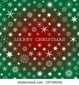 Merry Christmas card with many different snowflakes. Abstract Xmas background. Winter theme. Vector file is EPS8.