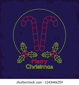 merry christmas card neon light