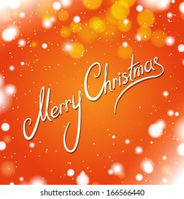 Merry Christmas Card. Orange Background