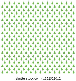 Merry Christmas card pattern, green background with Christmas trees