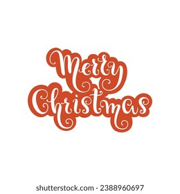 Merry Christmas card, poster. Handwritten lettering. 