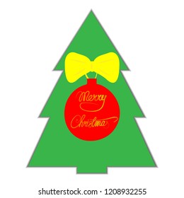 merry christmas, card or poster template, vector illustration