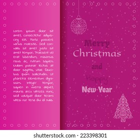 merry christmas card with red background and christmas elements