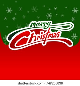 Merry christmas card red and green background copy space for Greeting card, vector and illustration.