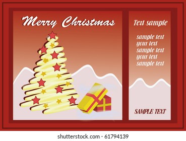 Merry Christmas card RED vector