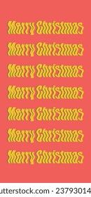 Merry Christmas card in retro style wavy lettering