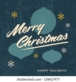 Merry christmas card retro vintage