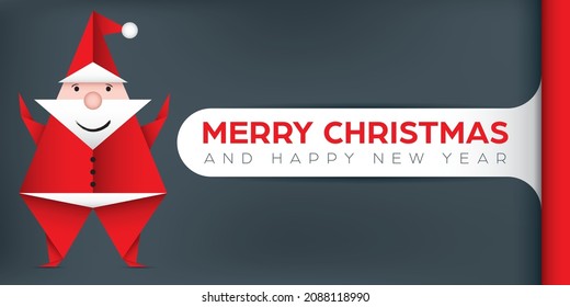 Merry Christmas card with Santa Calus vector