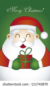 merry christmas card with santa claus. vector illustration