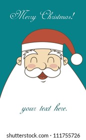 merry christmas card with santa claus. vector illustration