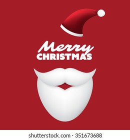 Merry Christmas Card With Santa Claus' Beard