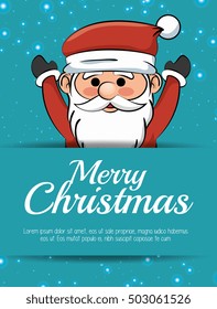 merry christmas card santa claus happy