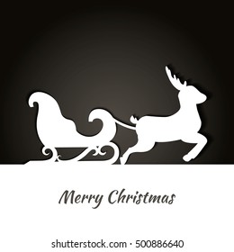 Merry christmas card. Santa's Sleigh, vector design