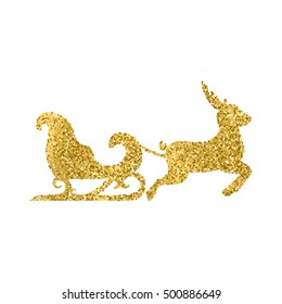 Merry christmas card. Santa's Sleigh, vector design