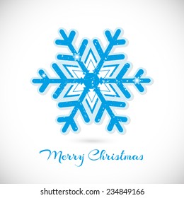 Merry Christmas card with snowflake