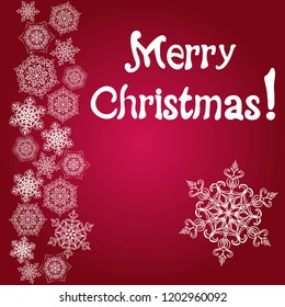 Merry Christmas card and snowflake decoration background.Vector illustration.
