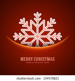 Merry Christmas card and snowflake decoration background. Vector illustration Eps 10.