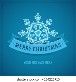 Merry Christmas card and snowflake decoration background. Vector illustration Eps 10. 