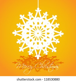 merry christmas card snowflake. ?asily editable card for your text