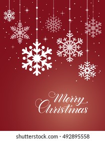  Merry Christmas card with snowflakes. Christmas Decoration background. Vector illustration