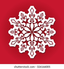 Merry Christmas card with snowflakes , vector illustration