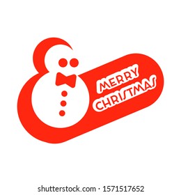 Merry Christmas card. Snowman character design