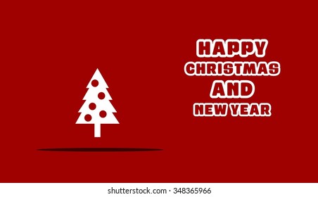 Merry Christmas card, stylized Christmas tree on decorative background. Design elements for holiday cards. web banner. vector Greeting Card illustration