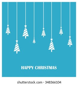 Merry Christmas card, stylized Christmas tree on decorative background. Design elements for holiday cards. web banner. vector Greeting Card illustration