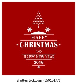Merry Christmas card, stylized Christmas tree on decorative background. Design elements for holiday cards.  Xmas decorated tree icon. vector Greeting Card illustration
