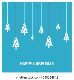 Merry Christmas card, stylized Christmas tree on decorative background. Design elements for holiday cards.  Xmas decorated tree icon. vector Greeting Card illustration
