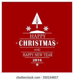 Merry Christmas card, stylized Christmas tree on decorative background. Design elements for holiday cards.  Xmas decorated tree icon. vector Greeting Card illustration
