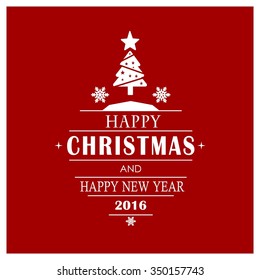 Merry Christmas card, stylized Christmas tree on decorative background. Design elements for holiday cards.  Xmas decorated tree icon. vector Greeting Card illustration