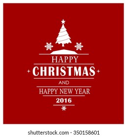 Merry Christmas card, stylized Christmas tree on decorative background. Design elements for holiday cards.  Xmas decorated tree icon. vector Greeting Card illustration