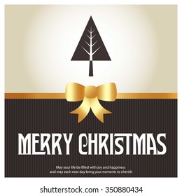 Merry Christmas card, stylized Christmas tree on decorative background. Design elements for holiday cards.  Xmas decorated tree icon. vector Greeting Card illustration
