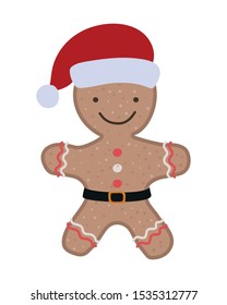 merry christmas card with sweet ginger cookie vector illustration design