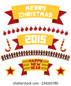 Merry christmas card with symbols 