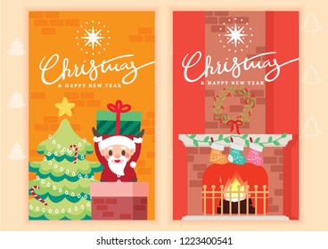 merry christmas card template background vector