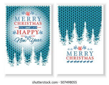 Merry christmas card template, brochure, poster in Christmas style. 
