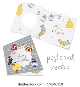 Merry christmas card template design for individual or business presentation, vector illustration.
For create a card preview, postcard preview, etc.