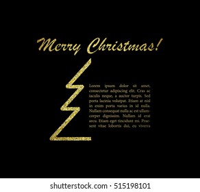 Merry Christmas card with text. Vector illustration. EPS 10